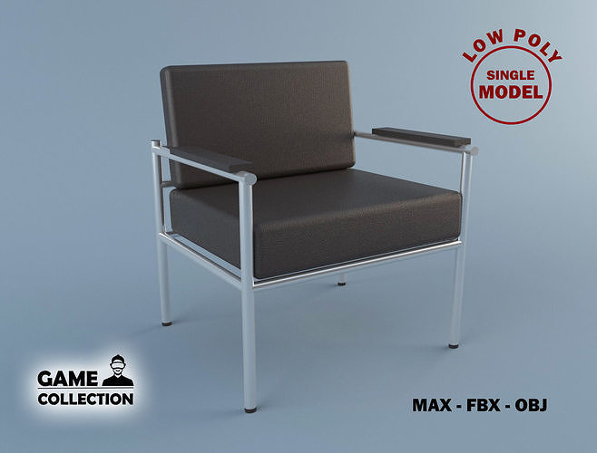 Office Chair 1 Lowpoly Low-poly 3D model