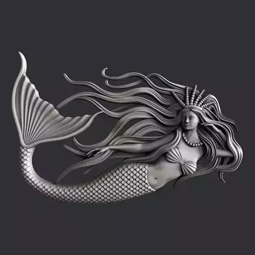 3d STL models for CNC router Mermaid 3D model