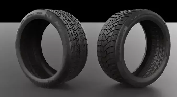 Tyre Model and 4K Texture Low-poly 3D model