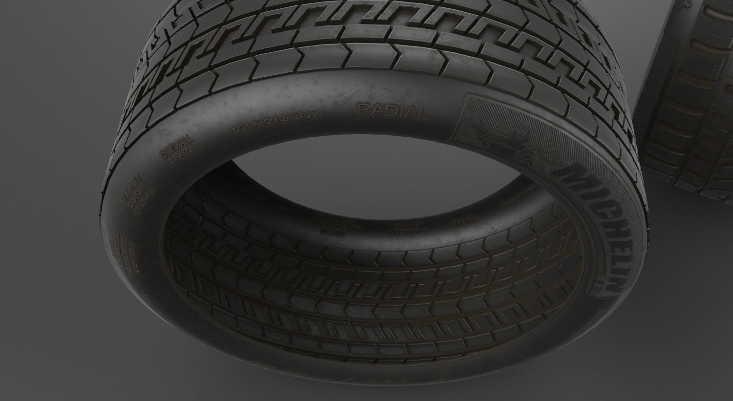 Tyre Model and 4K Texture Low-poly 3D model_1