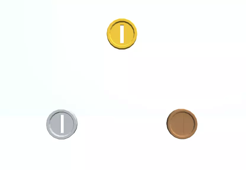 Simple Coin Set 3D model_0