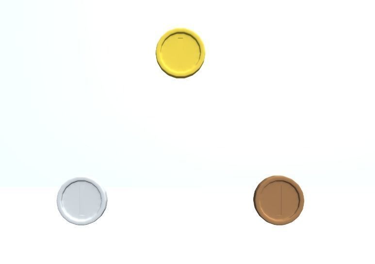 Simple Coin Set 3D model_1