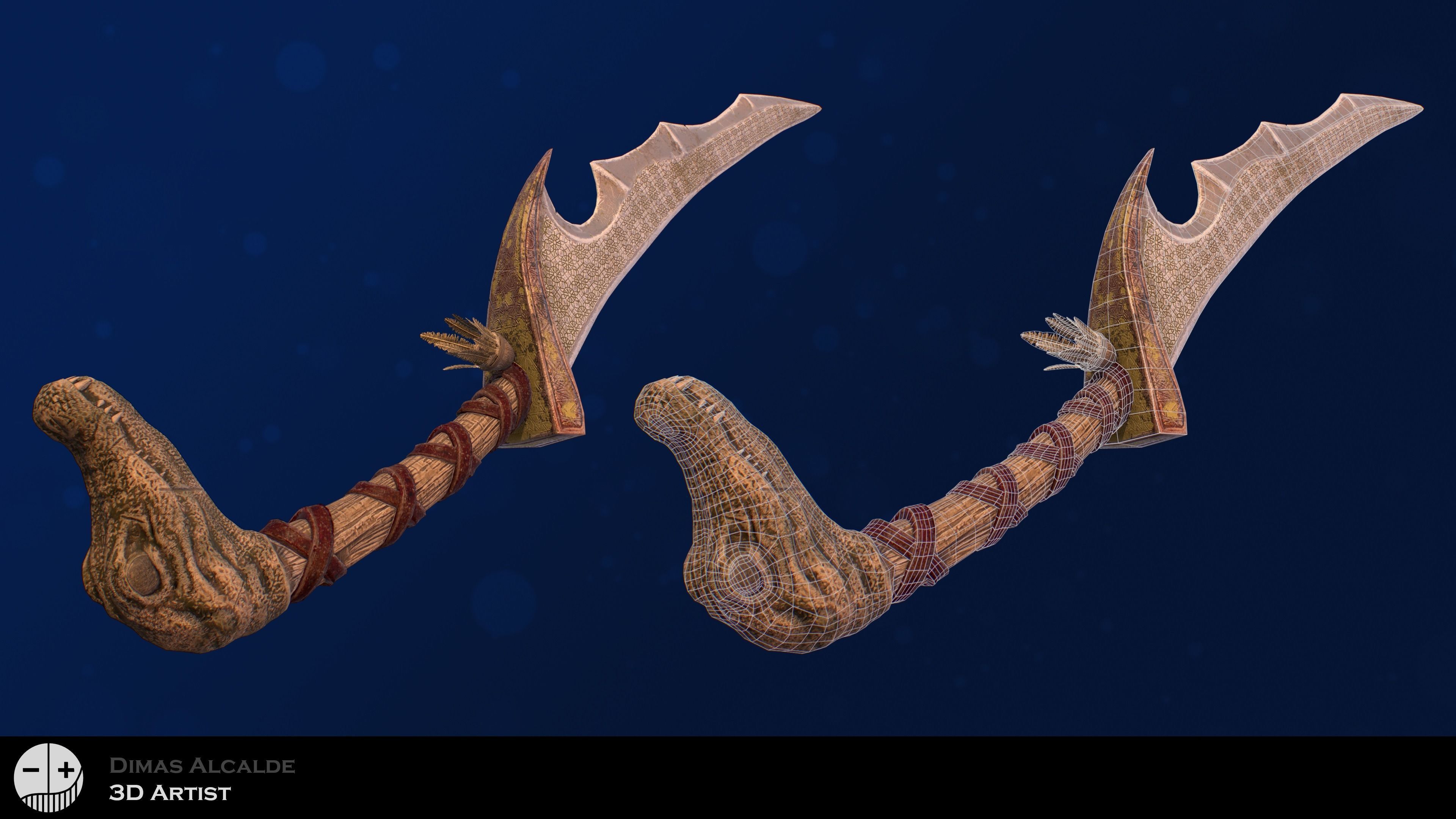 Egyptian dagger Low-poly 3D model_3