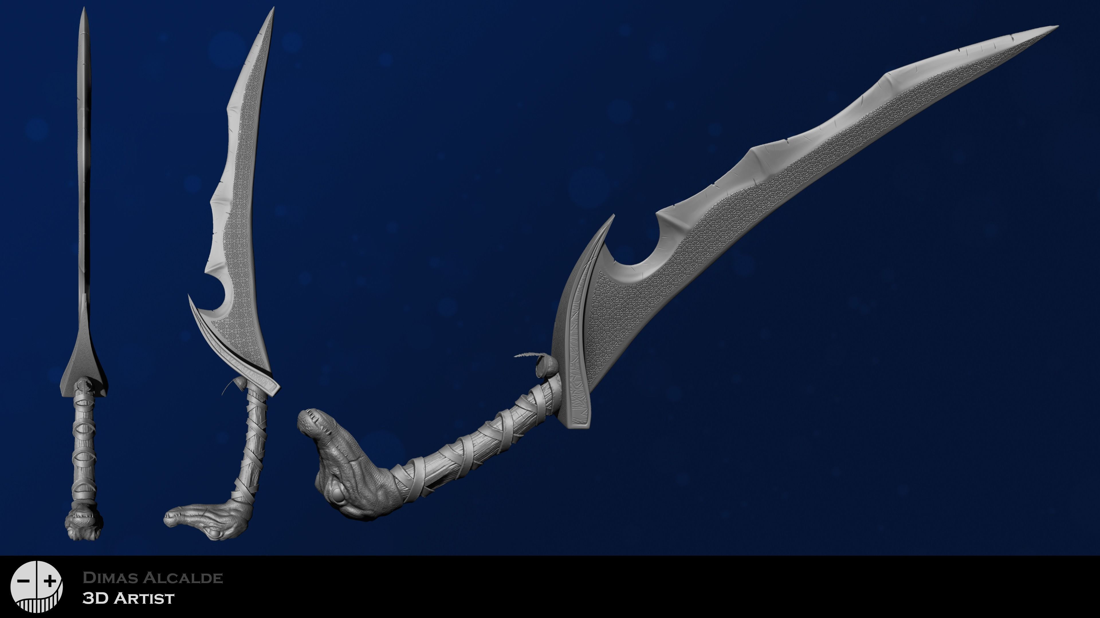 Egyptian dagger Low-poly 3D model_5