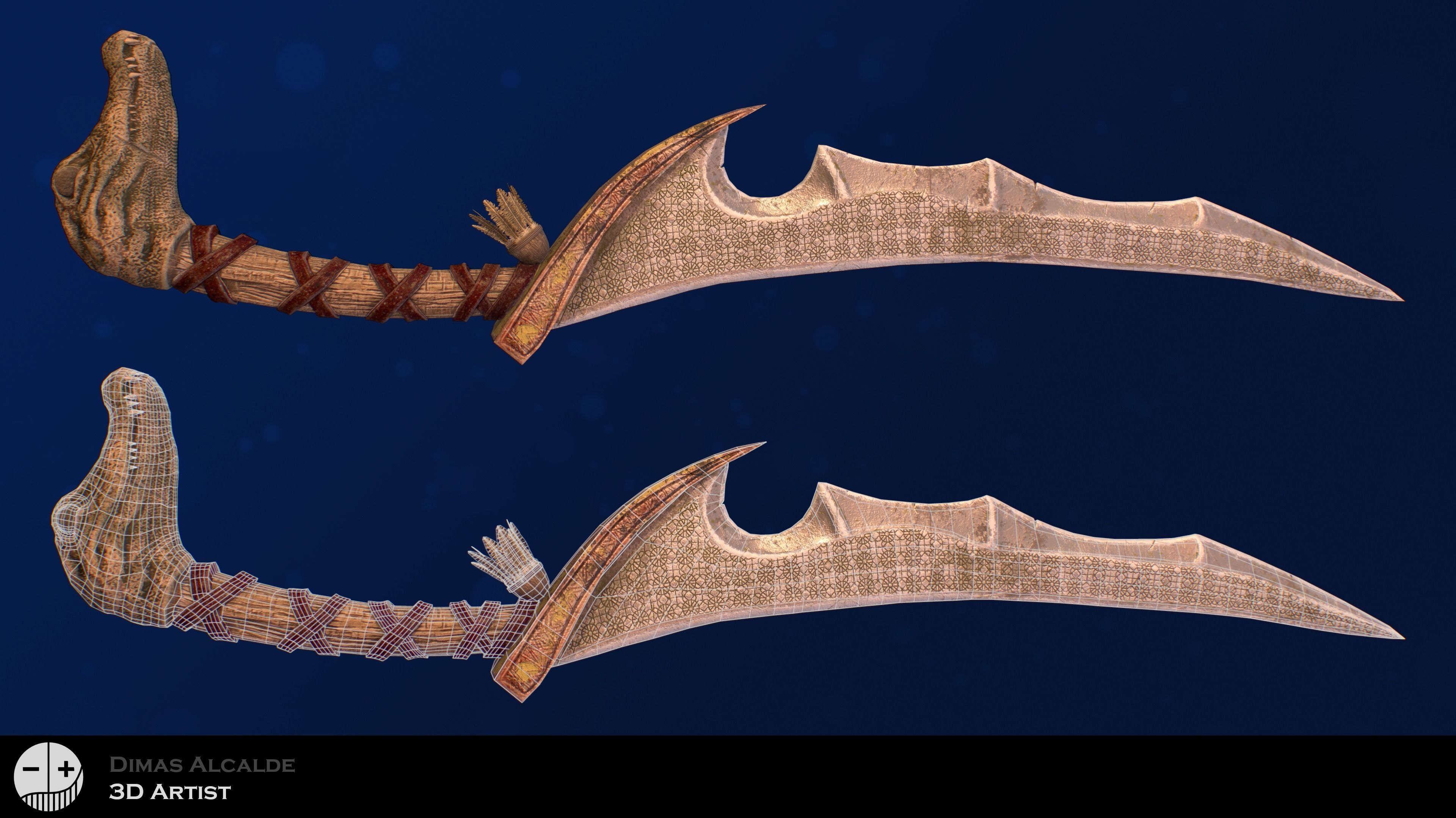 Egyptian dagger Low-poly 3D model_4