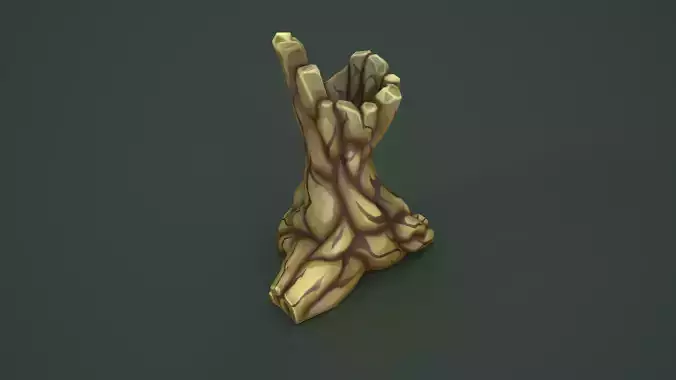 Magic wood stump Low-poly 3D model