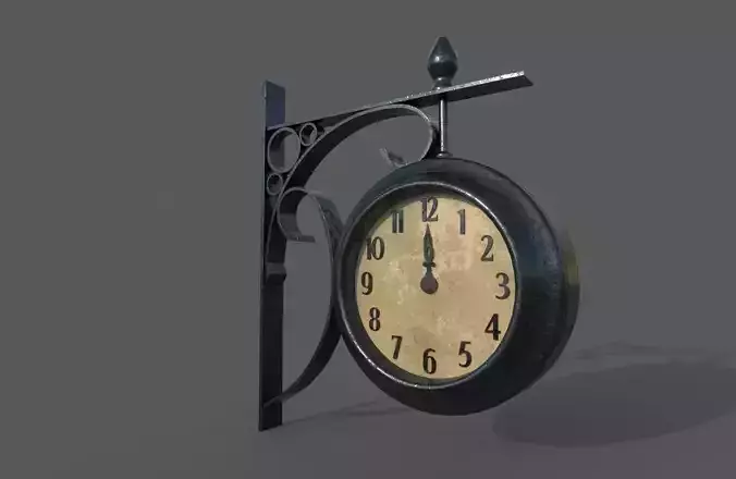 Realistic Watch clock hanging on wall