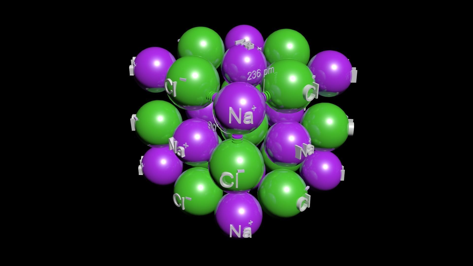 NaCl or Salt Lattice Structure 3D model_2