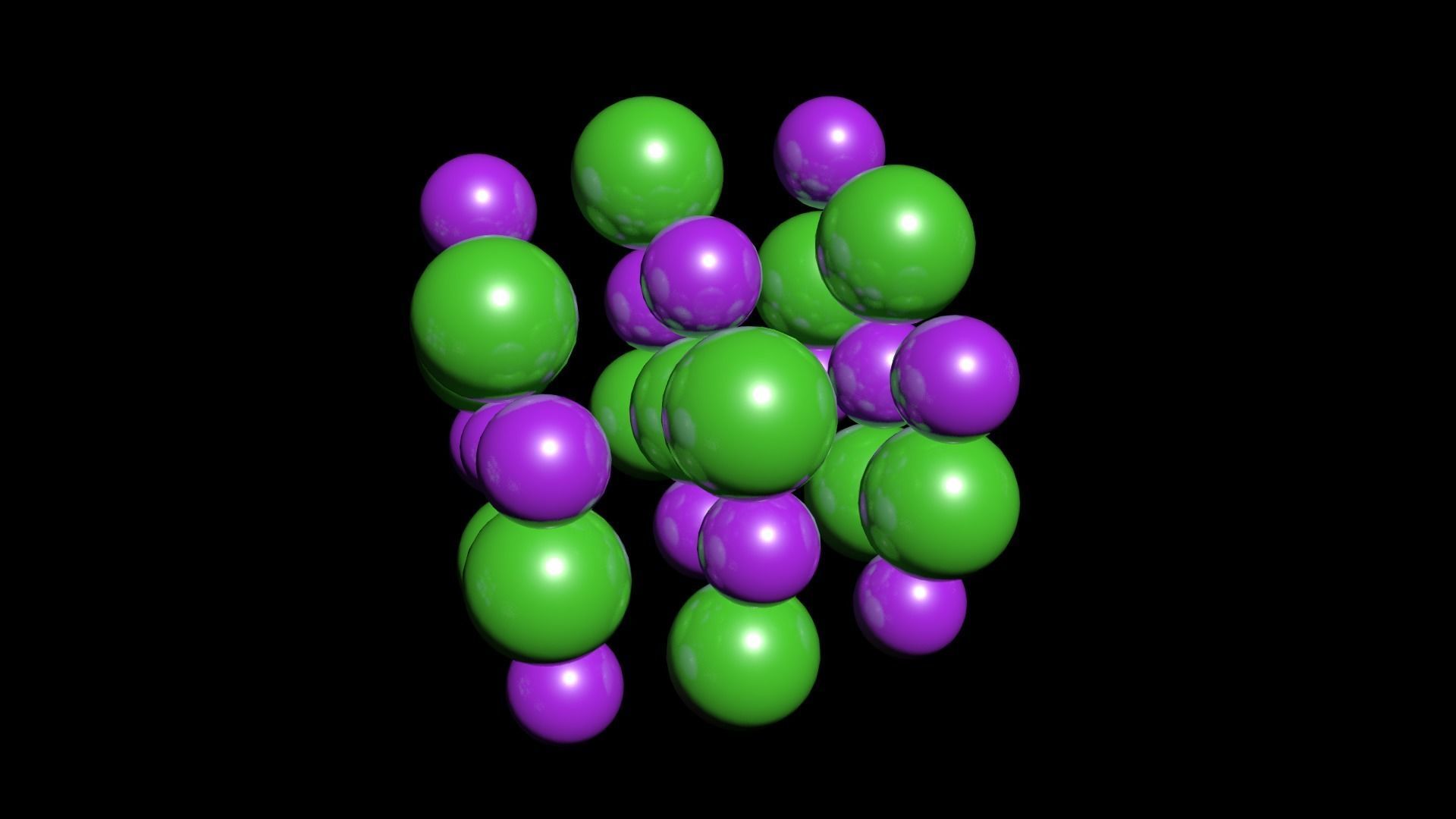 NaCl or Salt Lattice Structure 3D model_5