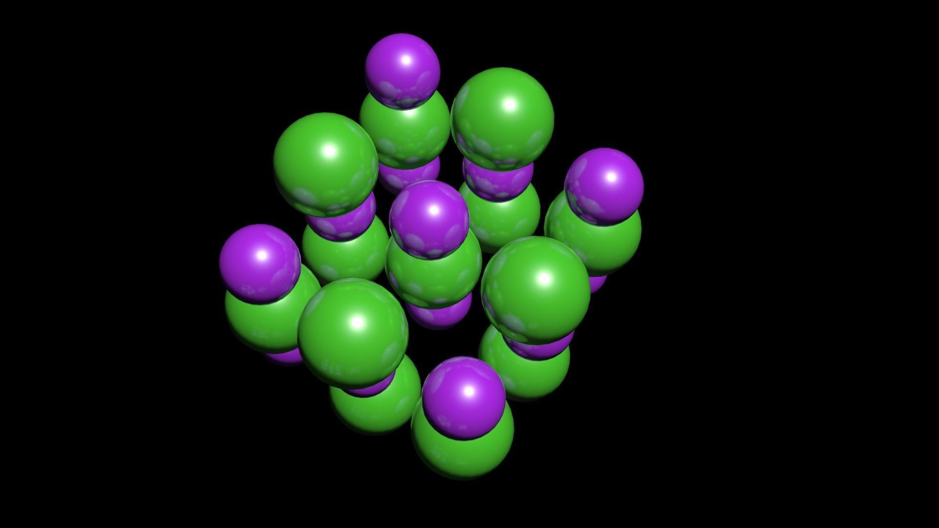 NaCl or Salt Lattice Structure 3D model_6