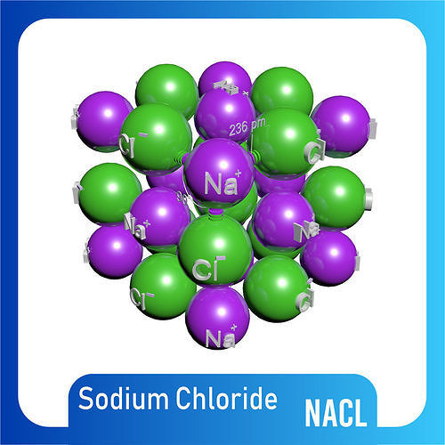 NaCl or Salt Lattice Structure 3D model