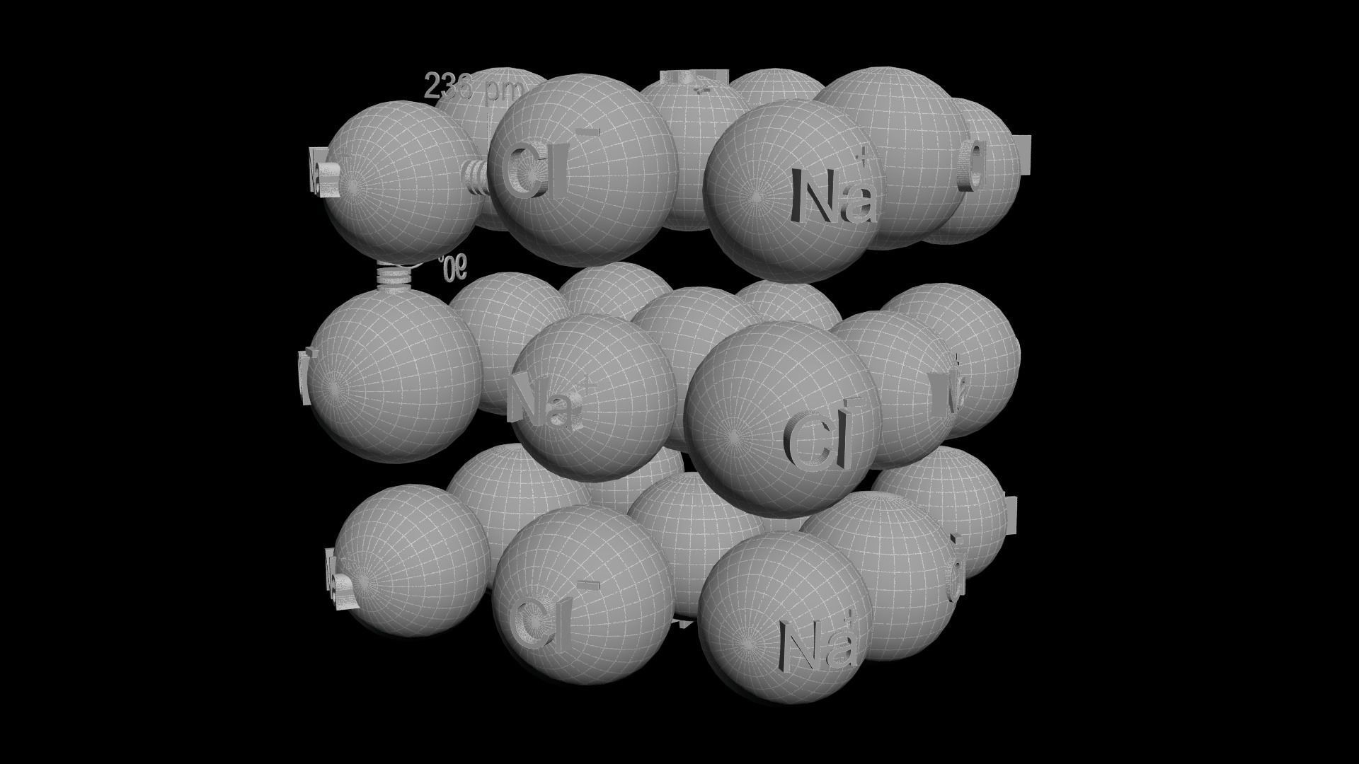 NaCl or Salt Lattice Structure 3D model_4