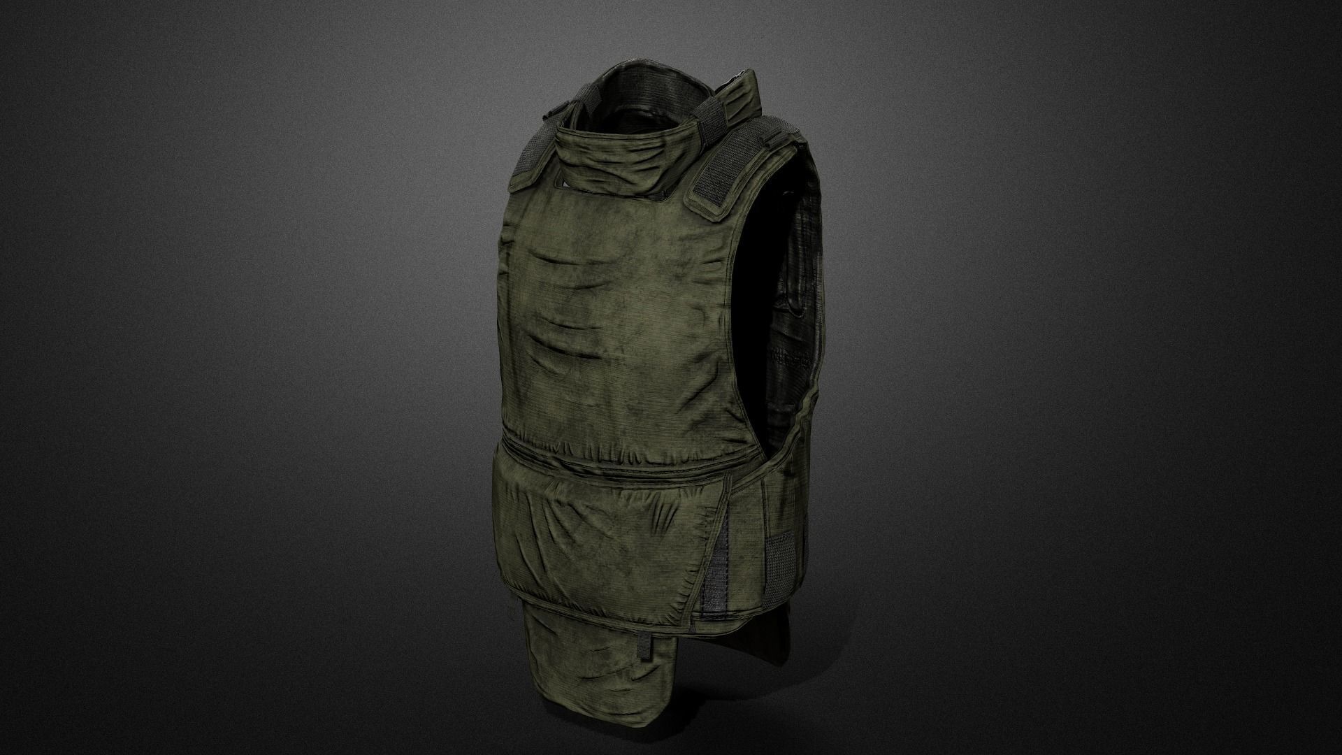 Army vest 06 Low-poly 3D model_4