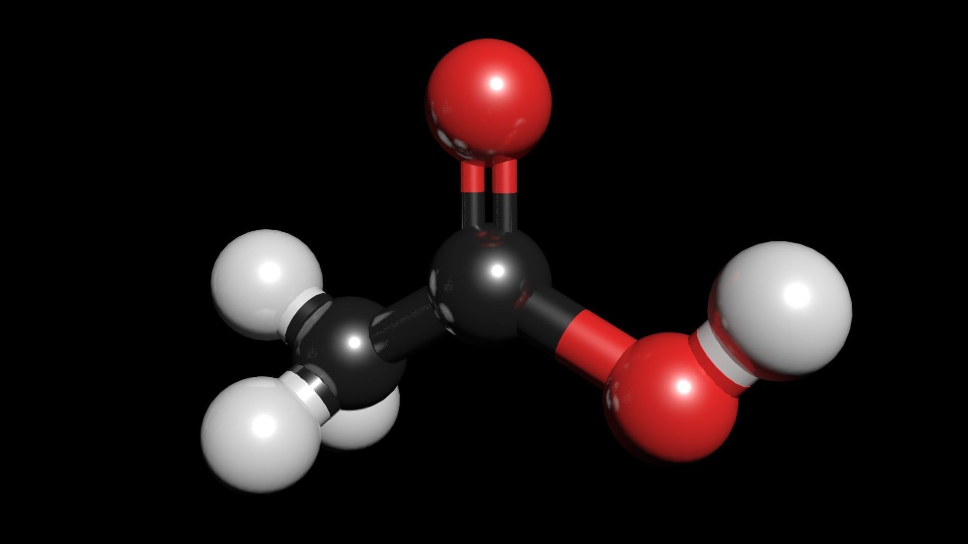 Acetic acid 3D Model CH3COOH 3D model_1