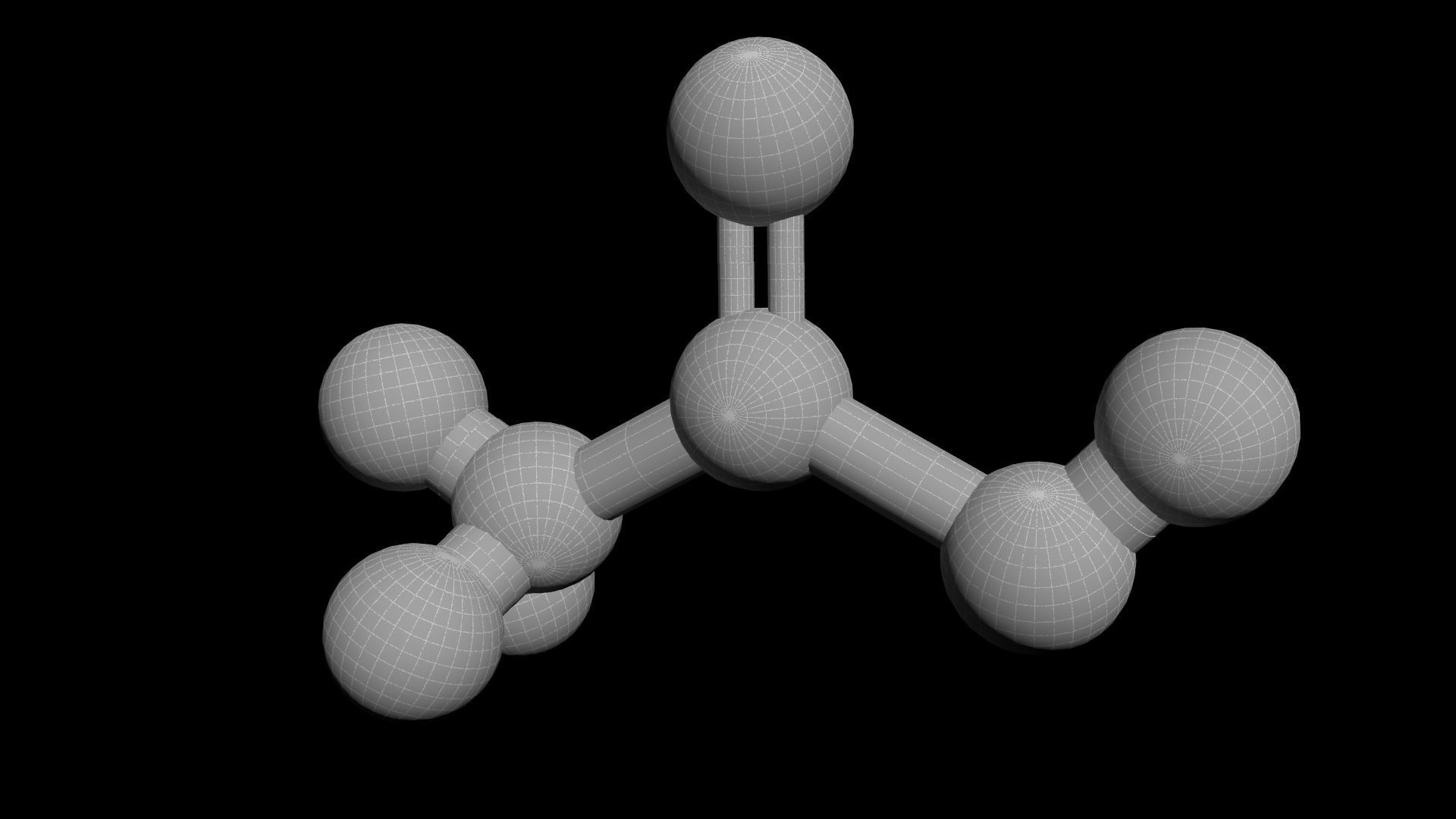 Acetic acid 3D Model CH3COOH 3D model_3