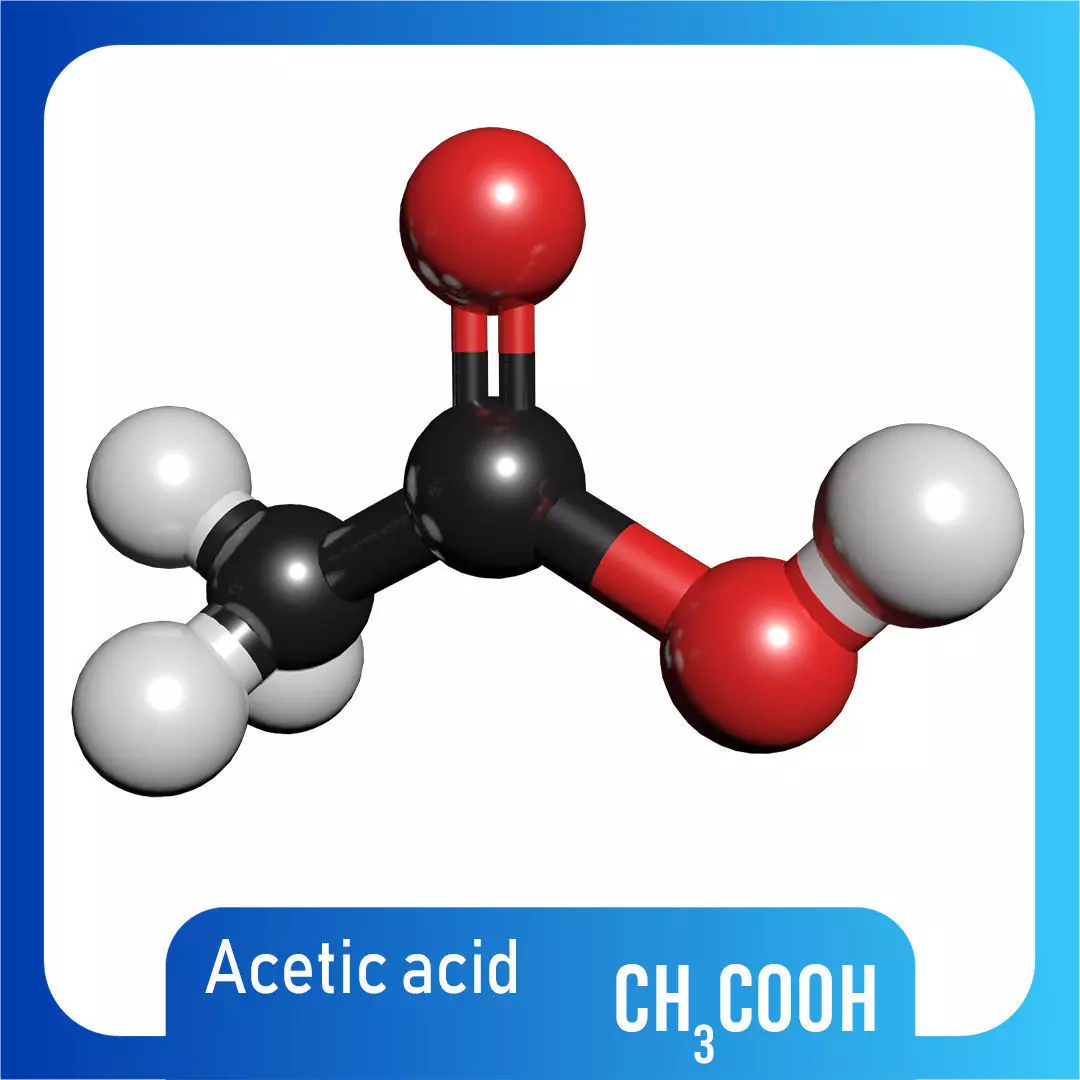 Acetic acid 3D Model CH3COOH 3D model_0