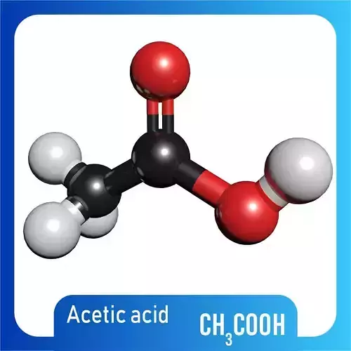 Acetic acid 3D Model CH3COOH 3D model