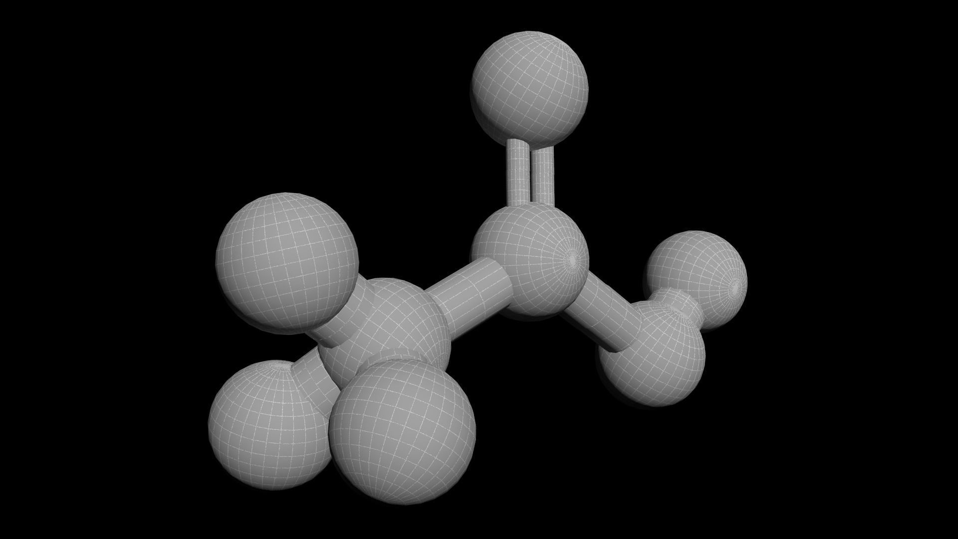Acetic acid 3D Model CH3COOH 3D model_4