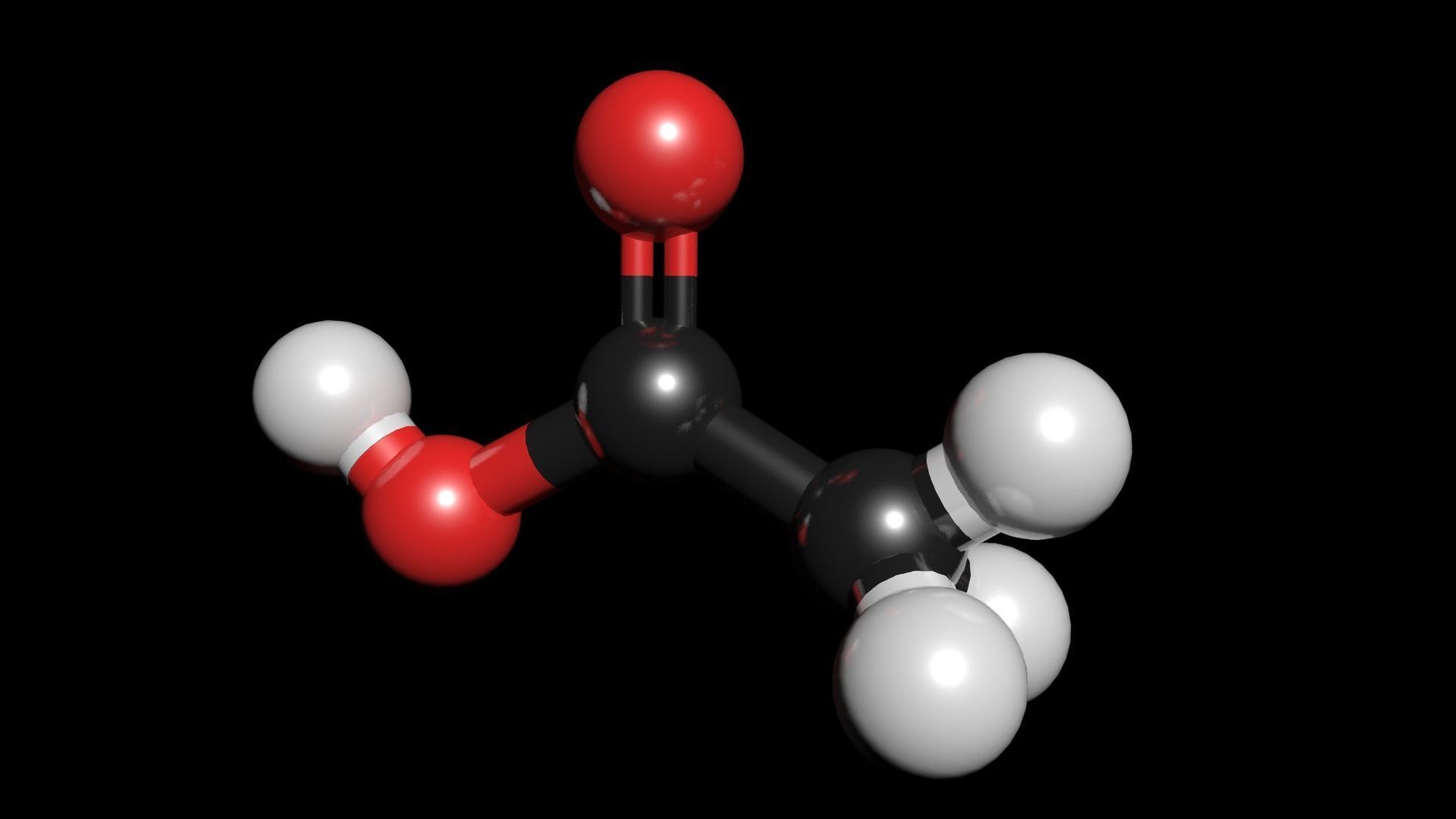 Acetic acid 3D Model CH3COOH 3D model_2