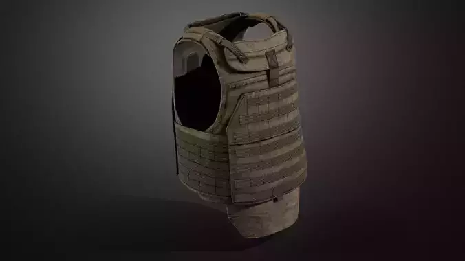 Army vest Low-poly 3D model