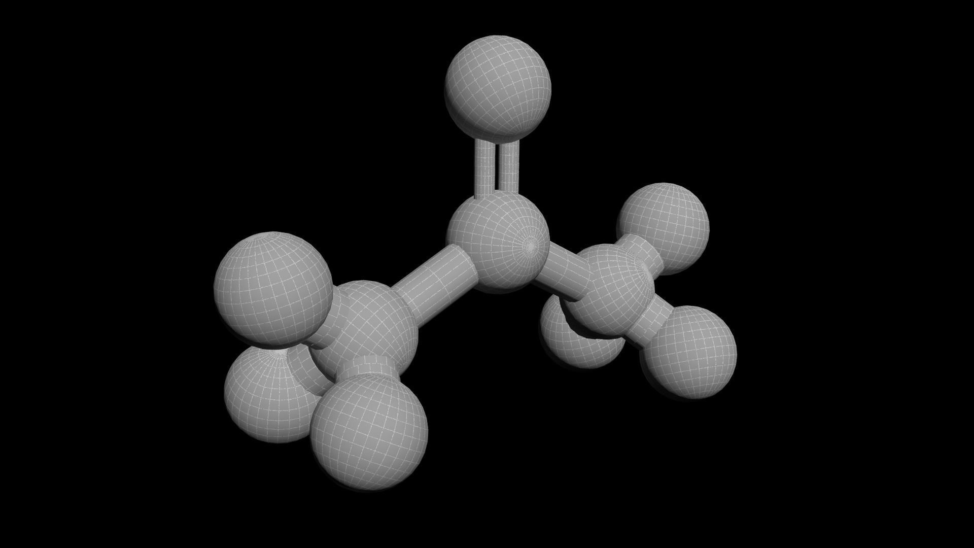Acetone 3D Model C3H6O 3D model_4