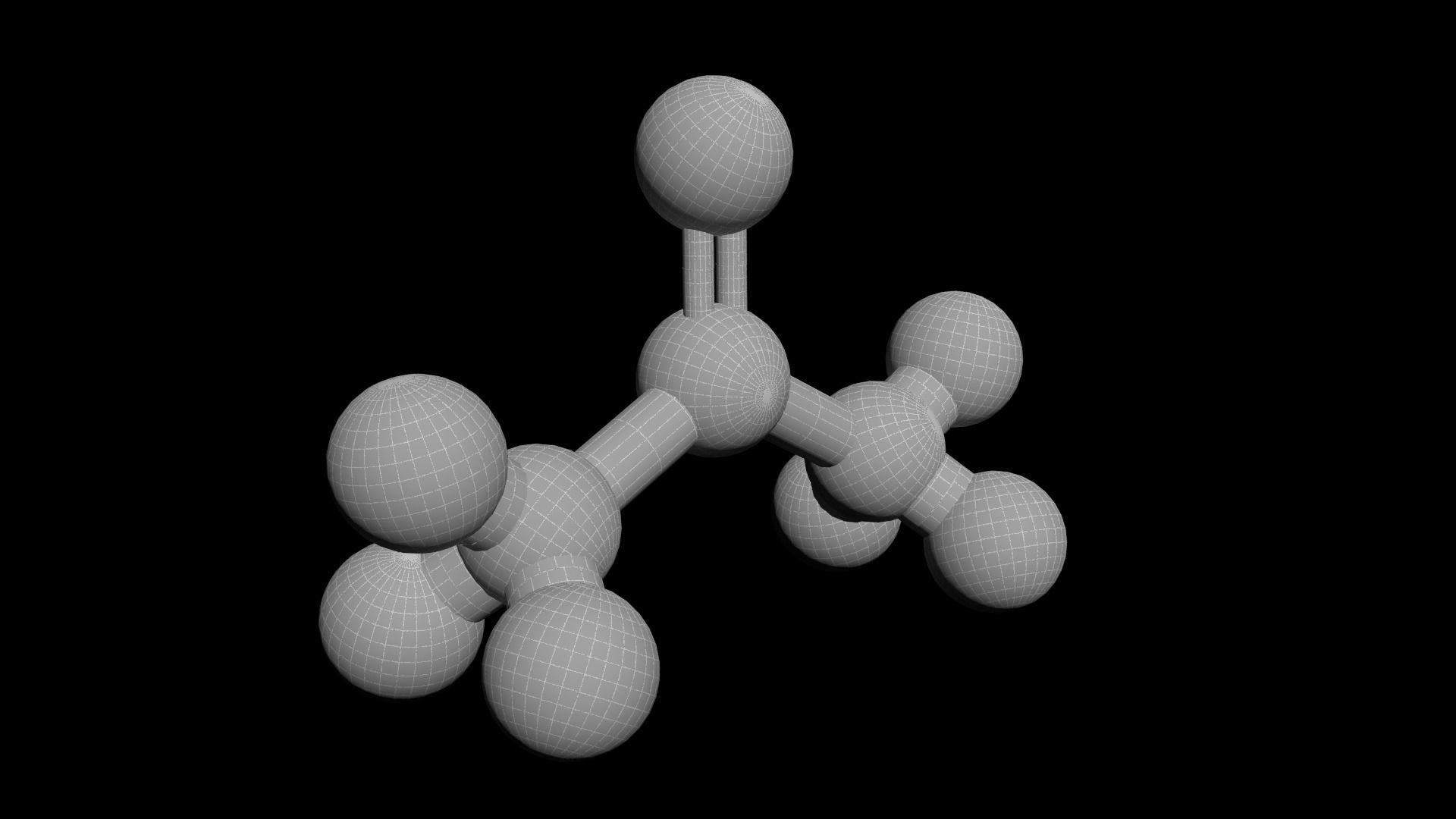 Acetone 3D Model C3H6O 3D model_3