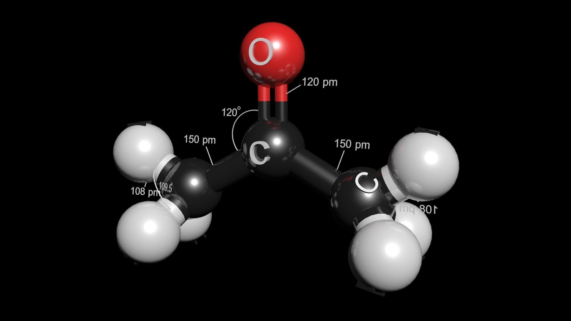 Acetone 3D Model C3H6O 3D model_5
