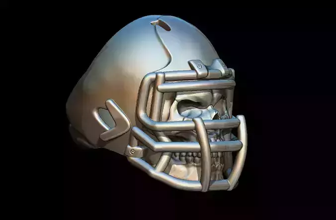 Skull football ring 3D print model