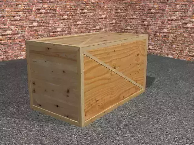 Wood transportation box Low-poly 3D model
