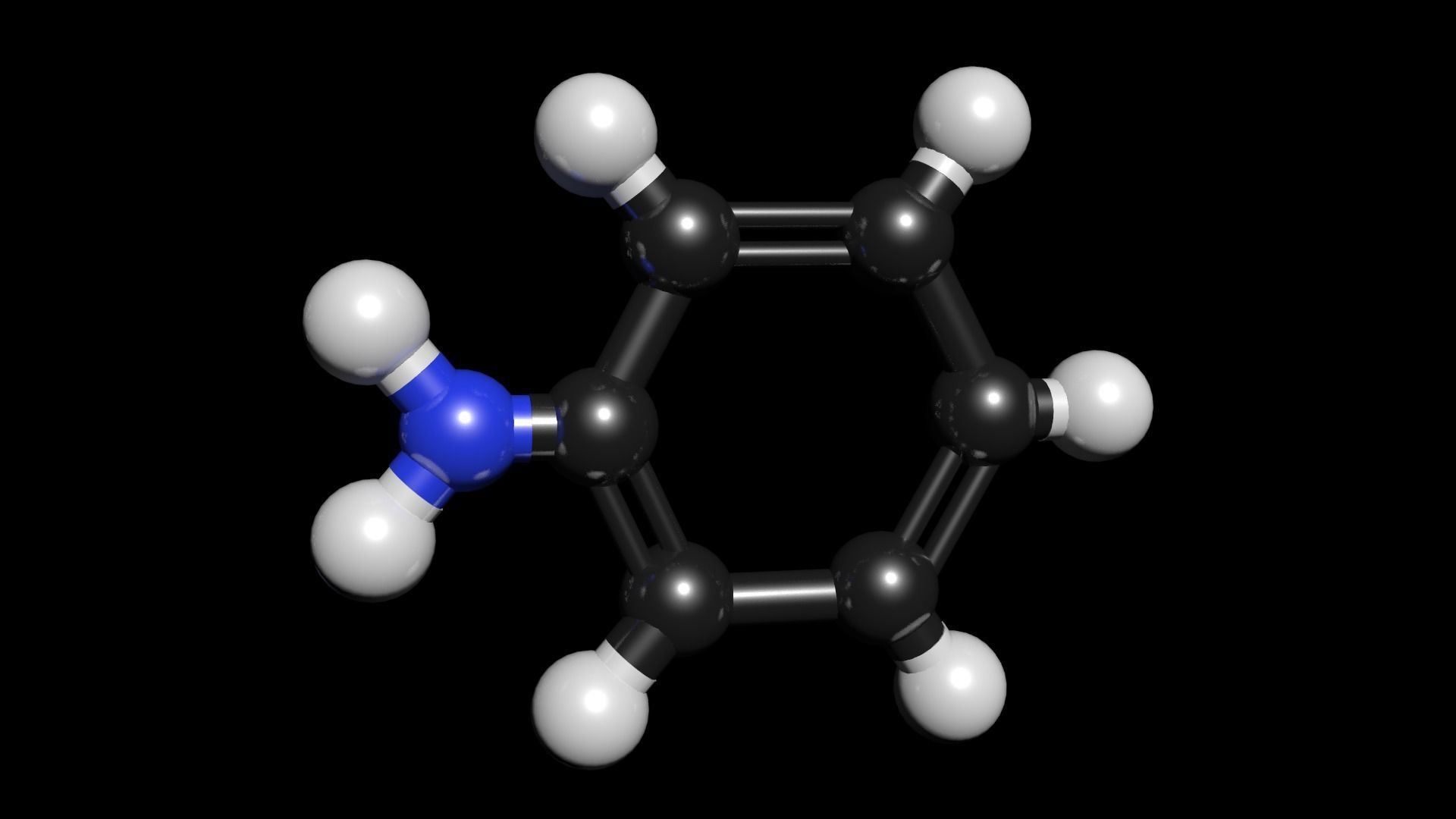 Aniline 3D Model C6H5NH2  3D model_2