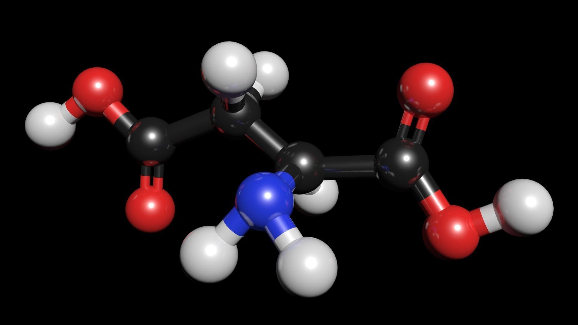 Aspartic acid 3D Model C4H7NO4 3D model_3
