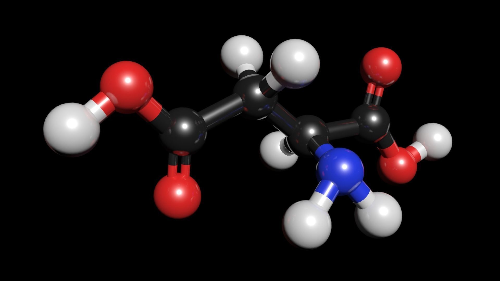 Aspartic acid 3D Model C4H7NO4 3D model_1