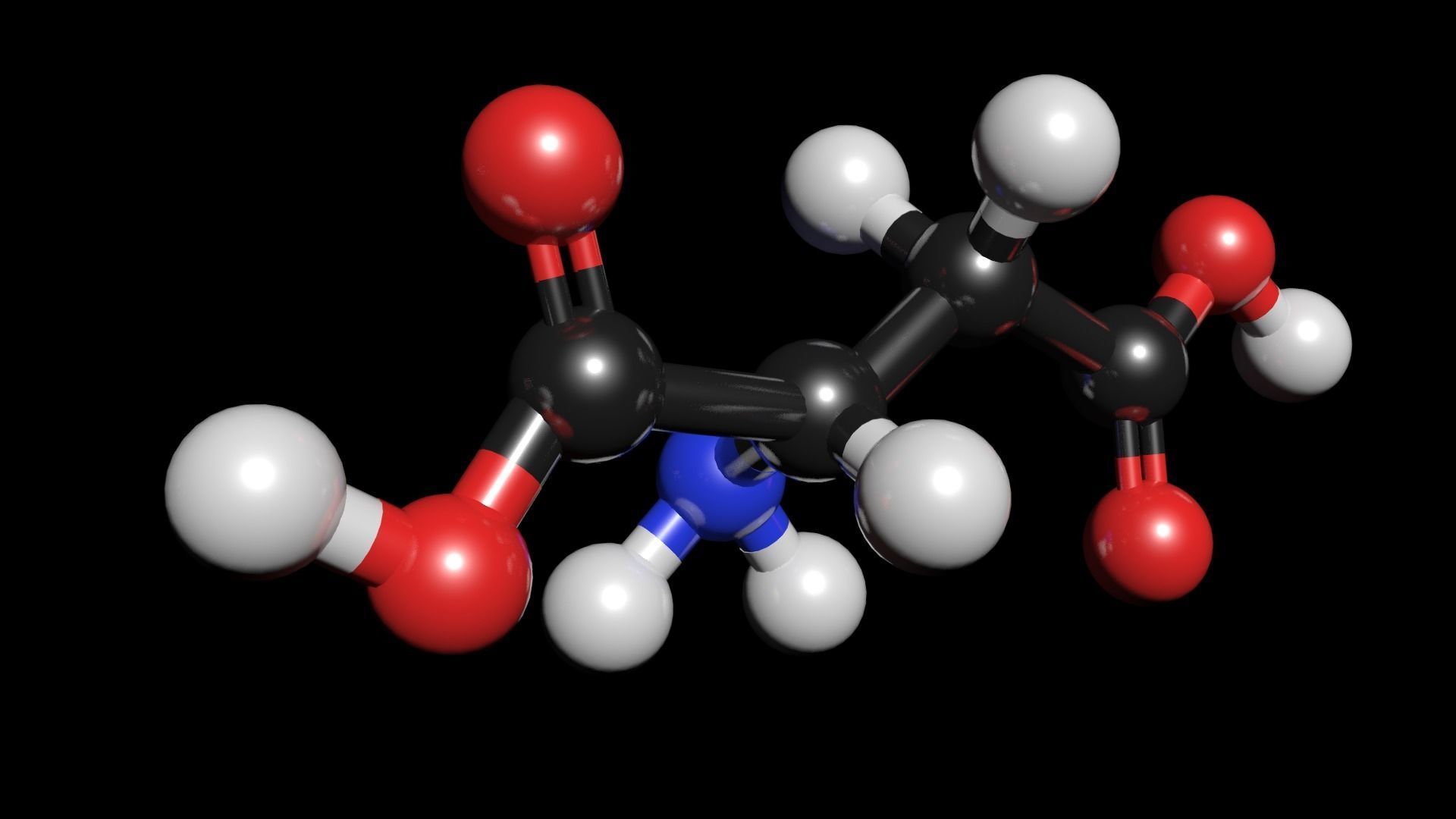 Aspartic acid 3D Model C4H7NO4 3D model_4