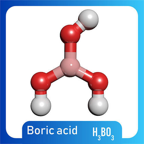 Boric acid 3D Model H3BO3 3D model