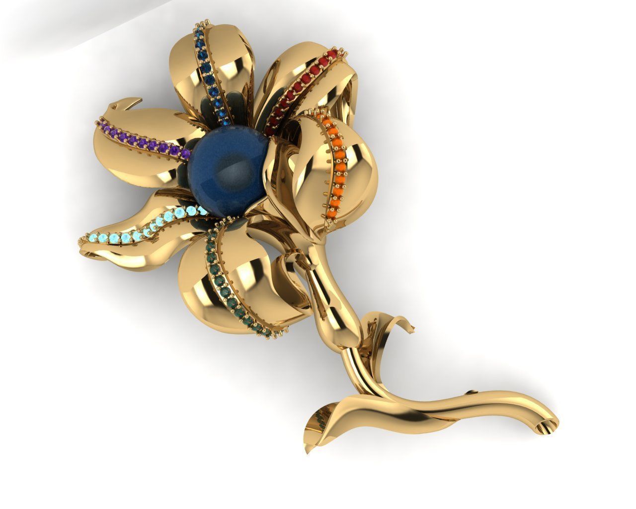 Flower pendant 3D printing model 3D print model_4