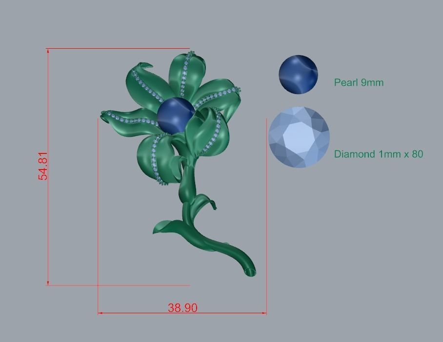 Flower pendant 3D printing model 3D print model_6