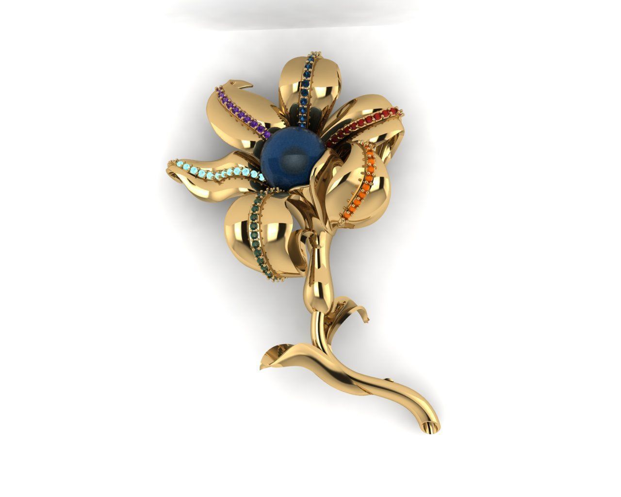 Flower pendant 3D printing model 3D print model_3