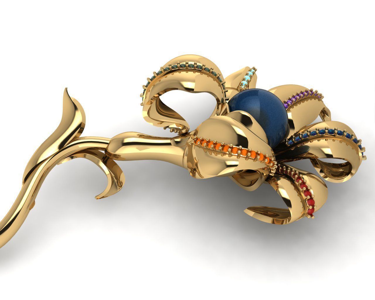 Flower pendant 3D printing model 3D print model_5