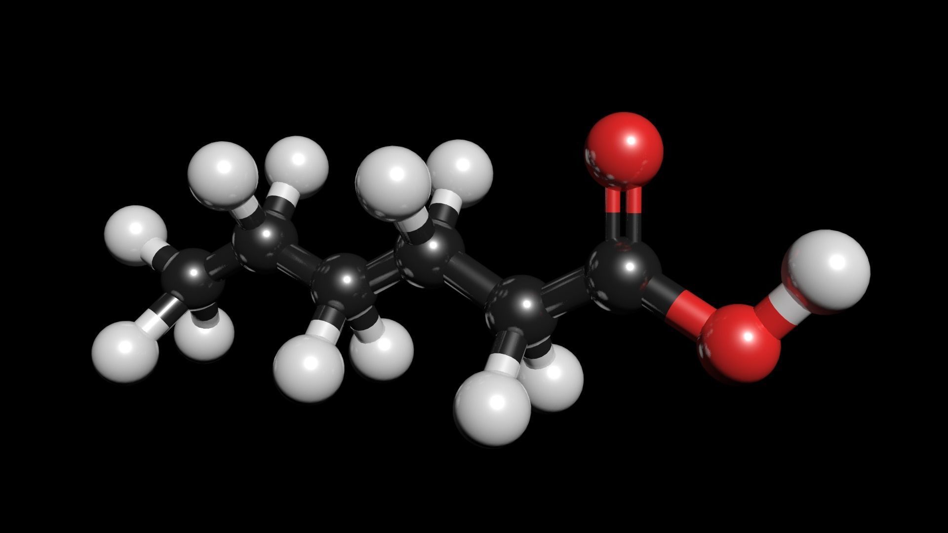 Caproic acid 3D Model Hexanoic acid C6H12O2  3D model_2