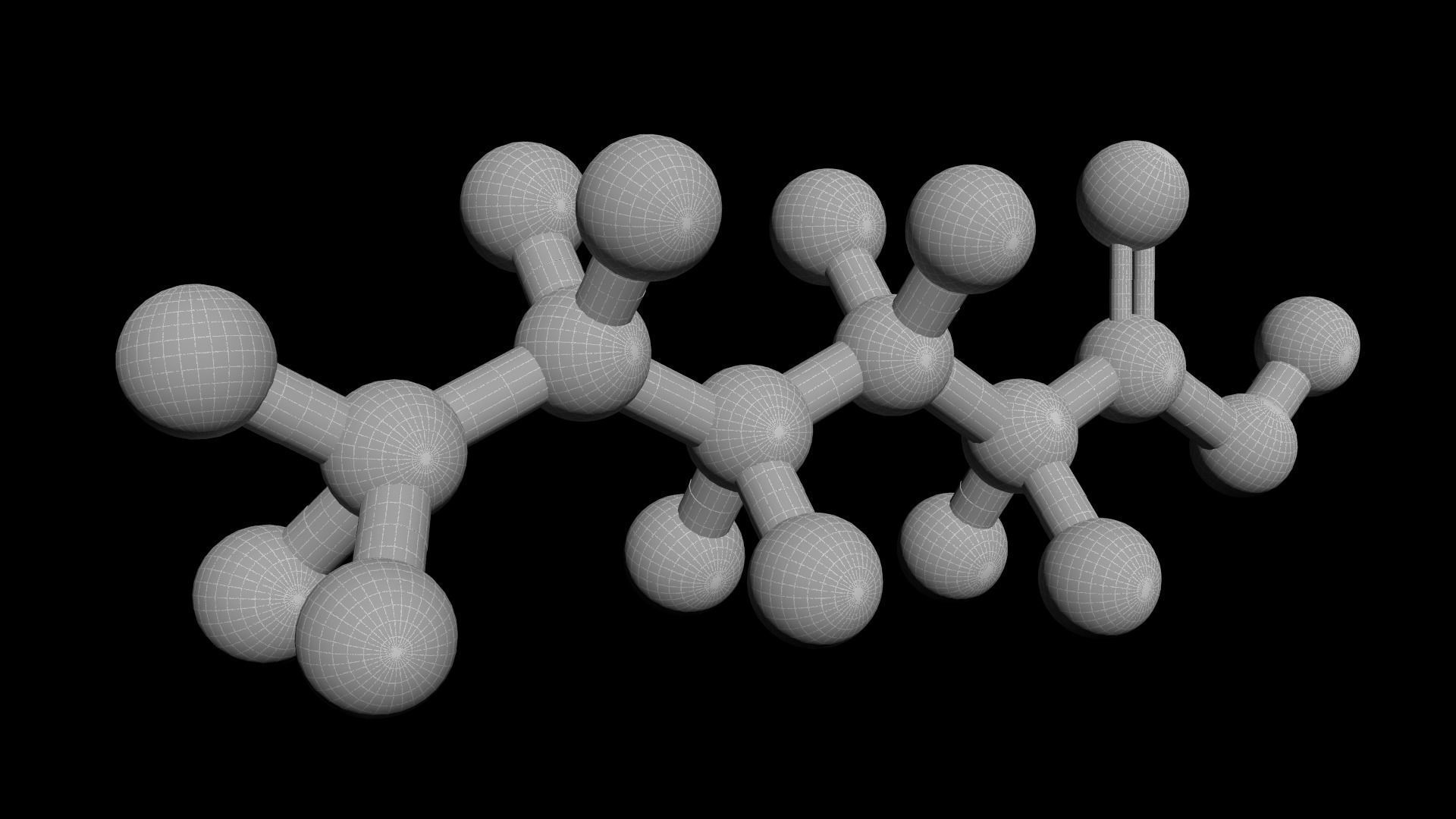 Caproic acid 3D Model Hexanoic acid C6H12O2  3D model_4
