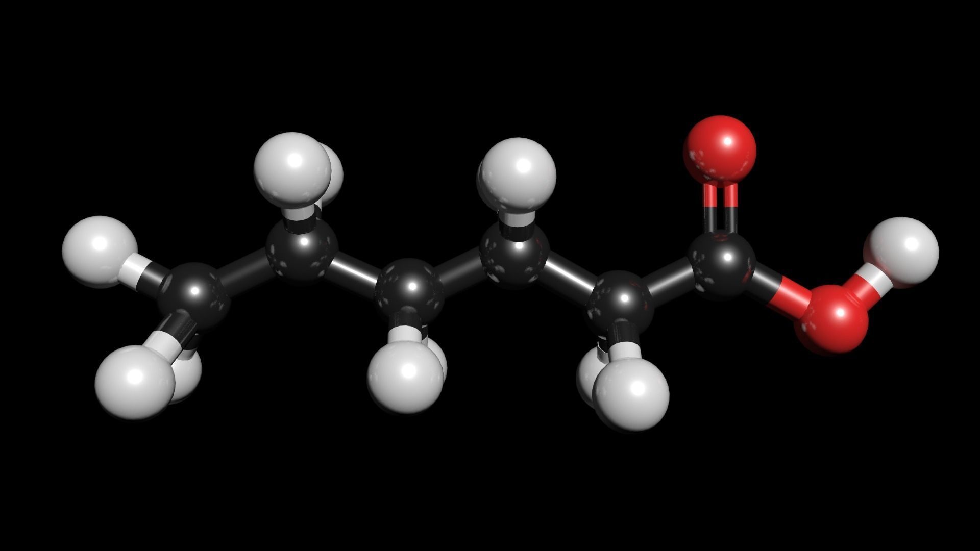 Caproic acid 3D Model Hexanoic acid C6H12O2  3D model_3
