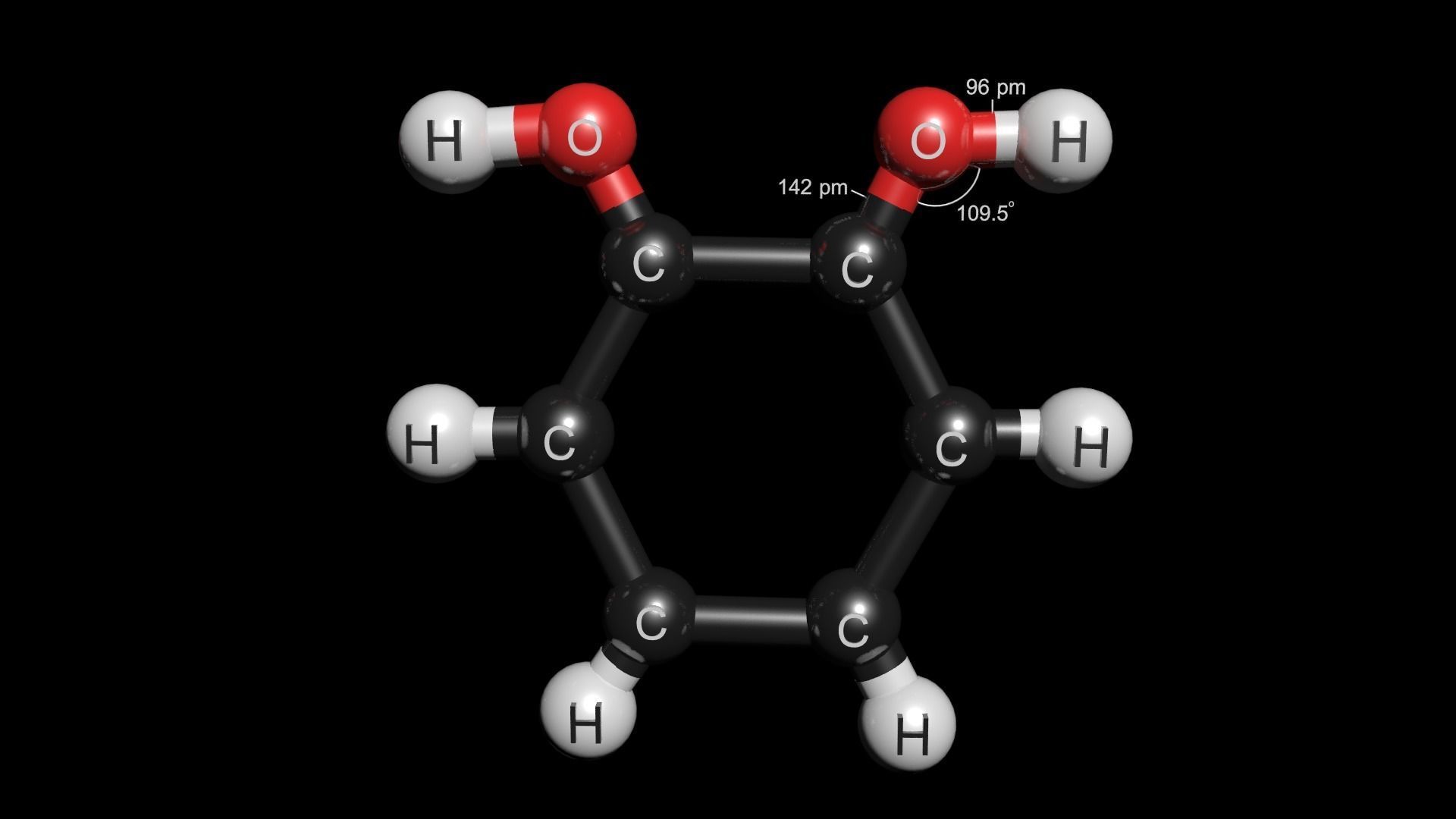 Catechol 3D Model C6H6O2 3D model_5