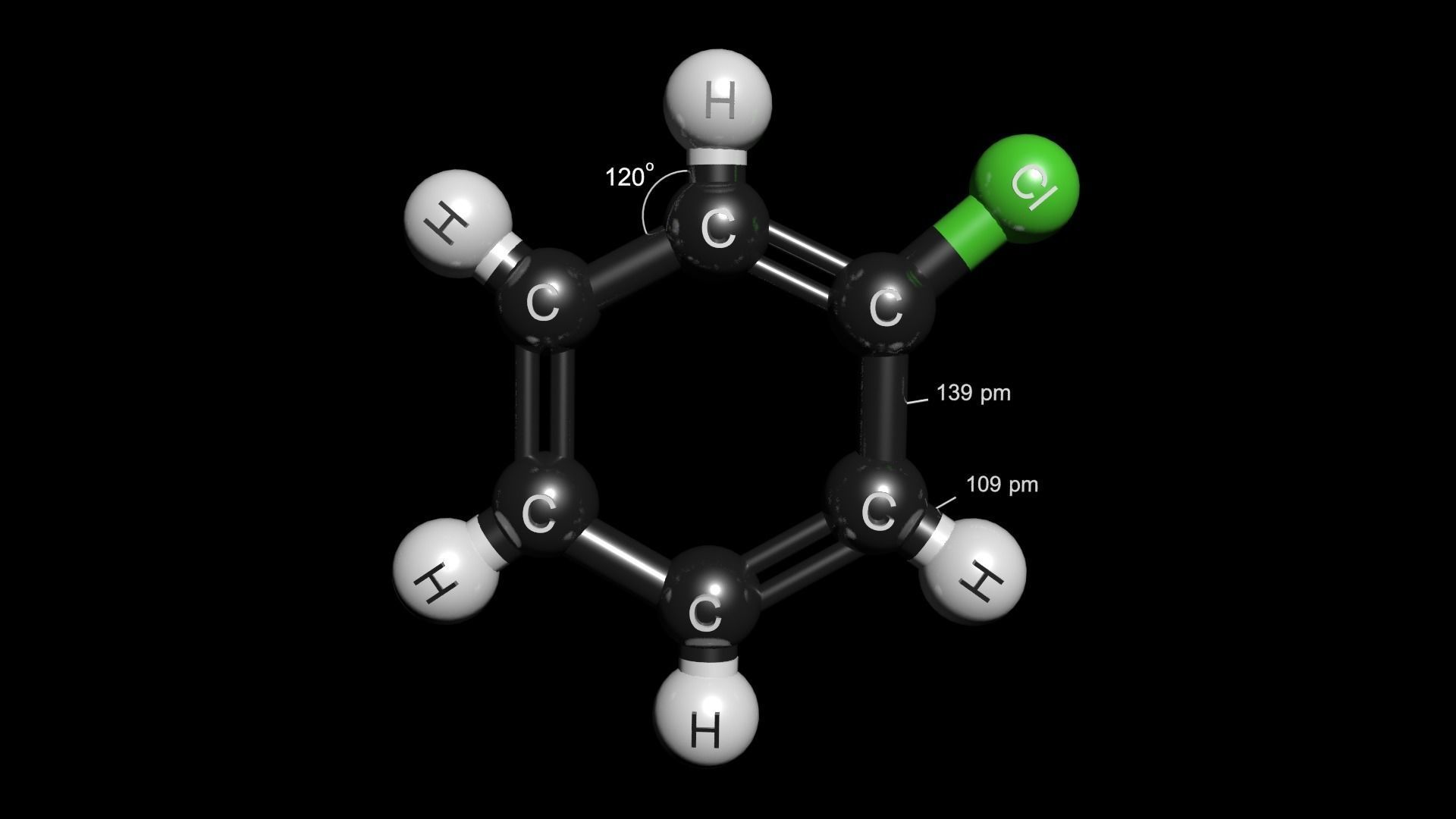 Chlorobenzene 3D Model C6H5Cl 3D model_5