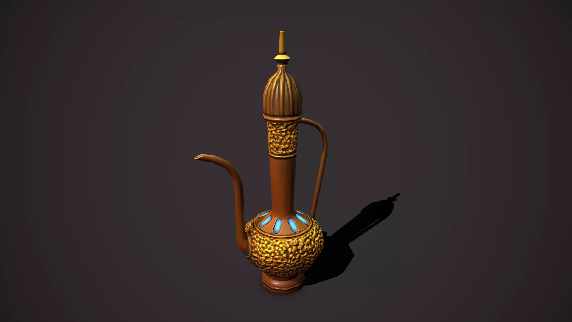 Magic kettle Low-poly 3D model_0