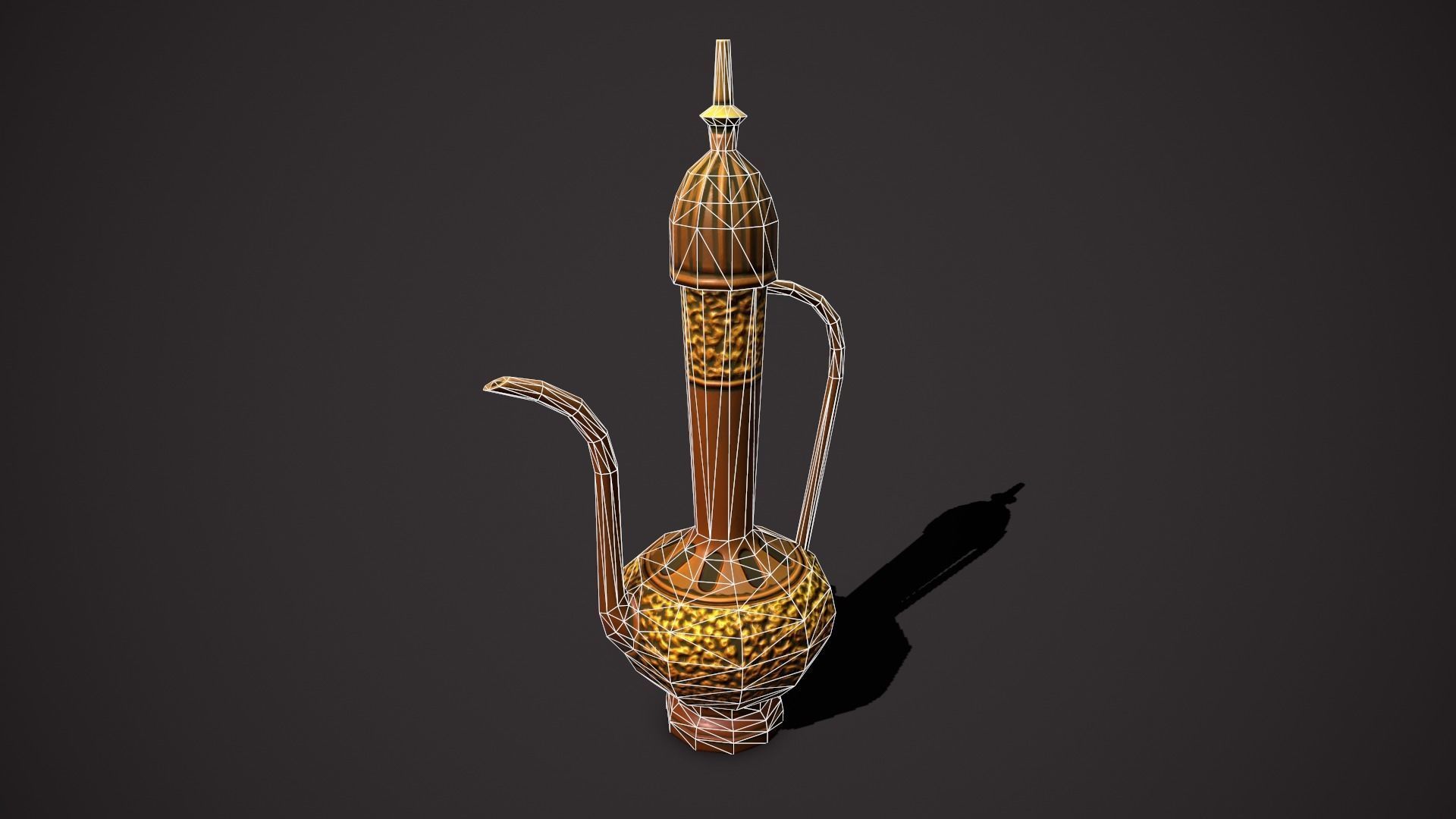 Magic kettle Low-poly 3D model_1