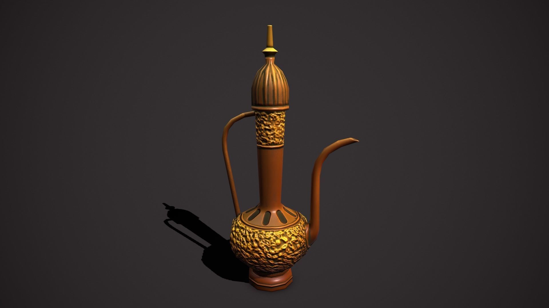 Magic kettle Low-poly 3D model_3