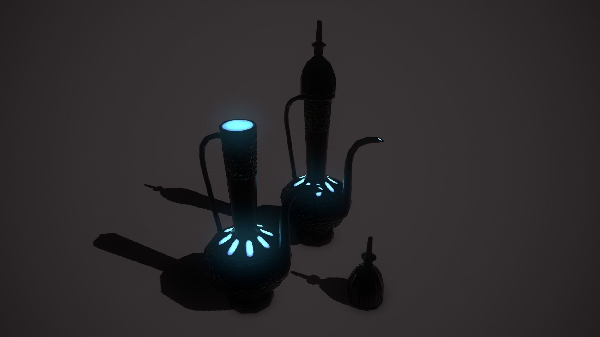 Magic kettle Low-poly 3D model_6