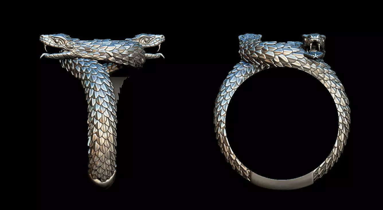 Snake ring 3D print model_0
