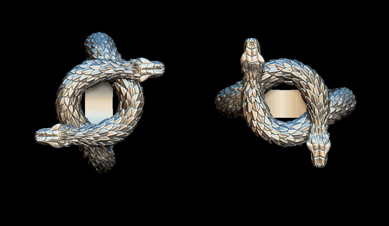 Snake ring 3D print model_2