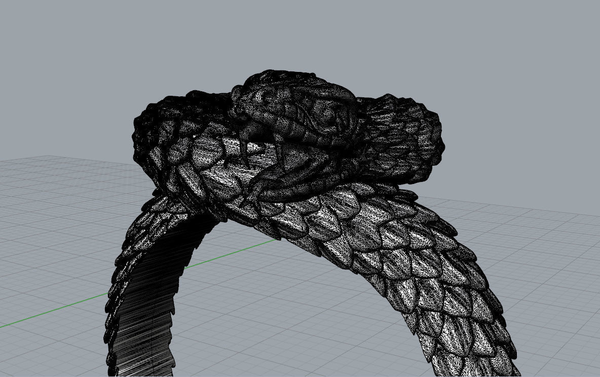 Snake ring 3D print model_8